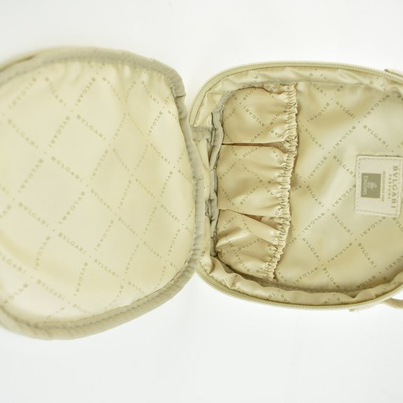 BVLGARI: Beige & "Logo", Travel/Cosmetic Bag (gc) - Picture 8 of 10
